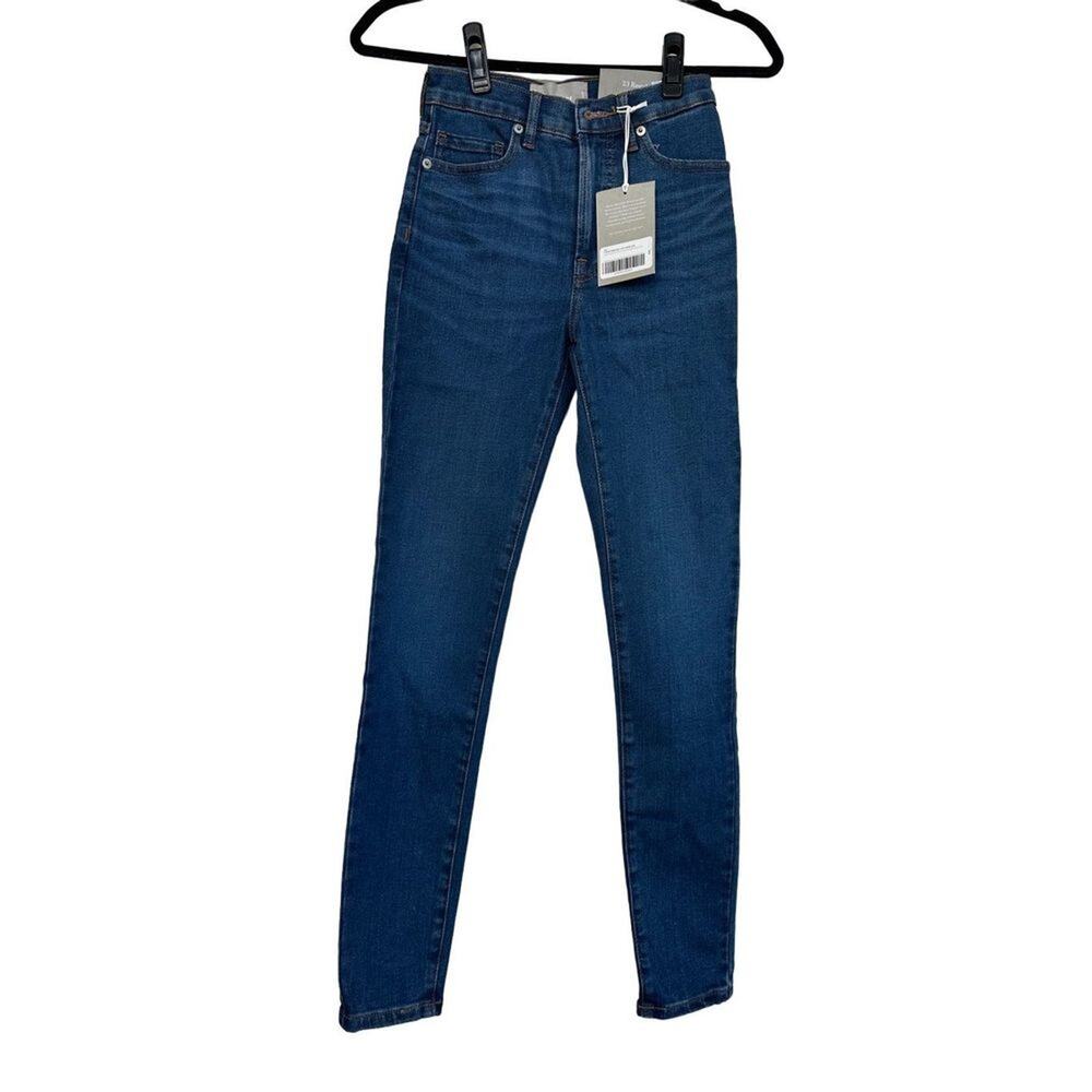 NWT Everlane The Authentic Stretch High-Rise Skinny in Mid Blue, Size 23 Ankle - Picture 6 of 9